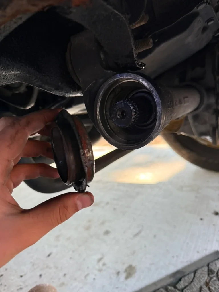 Destroyed drive axle seal