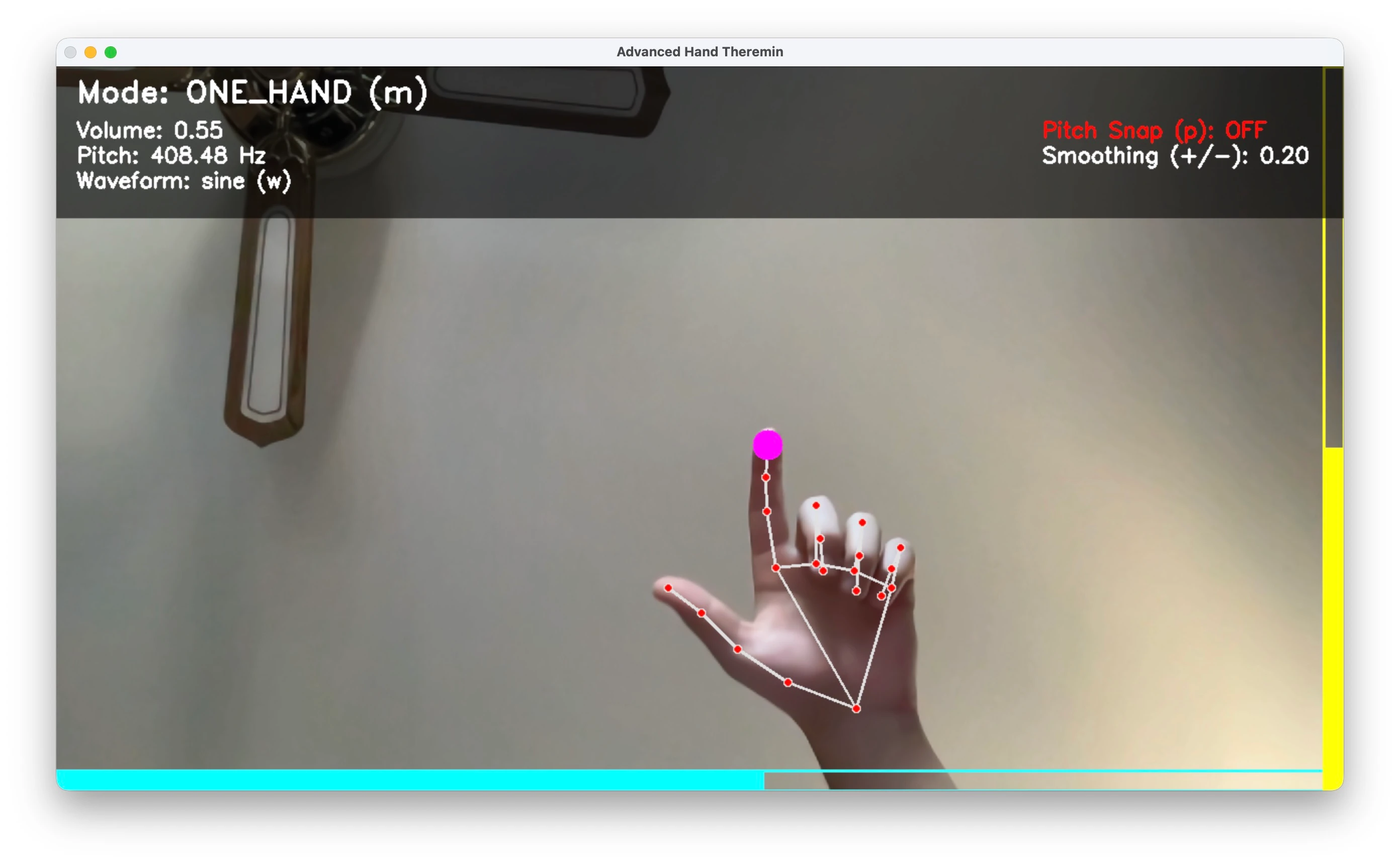 One-hand theremin mode