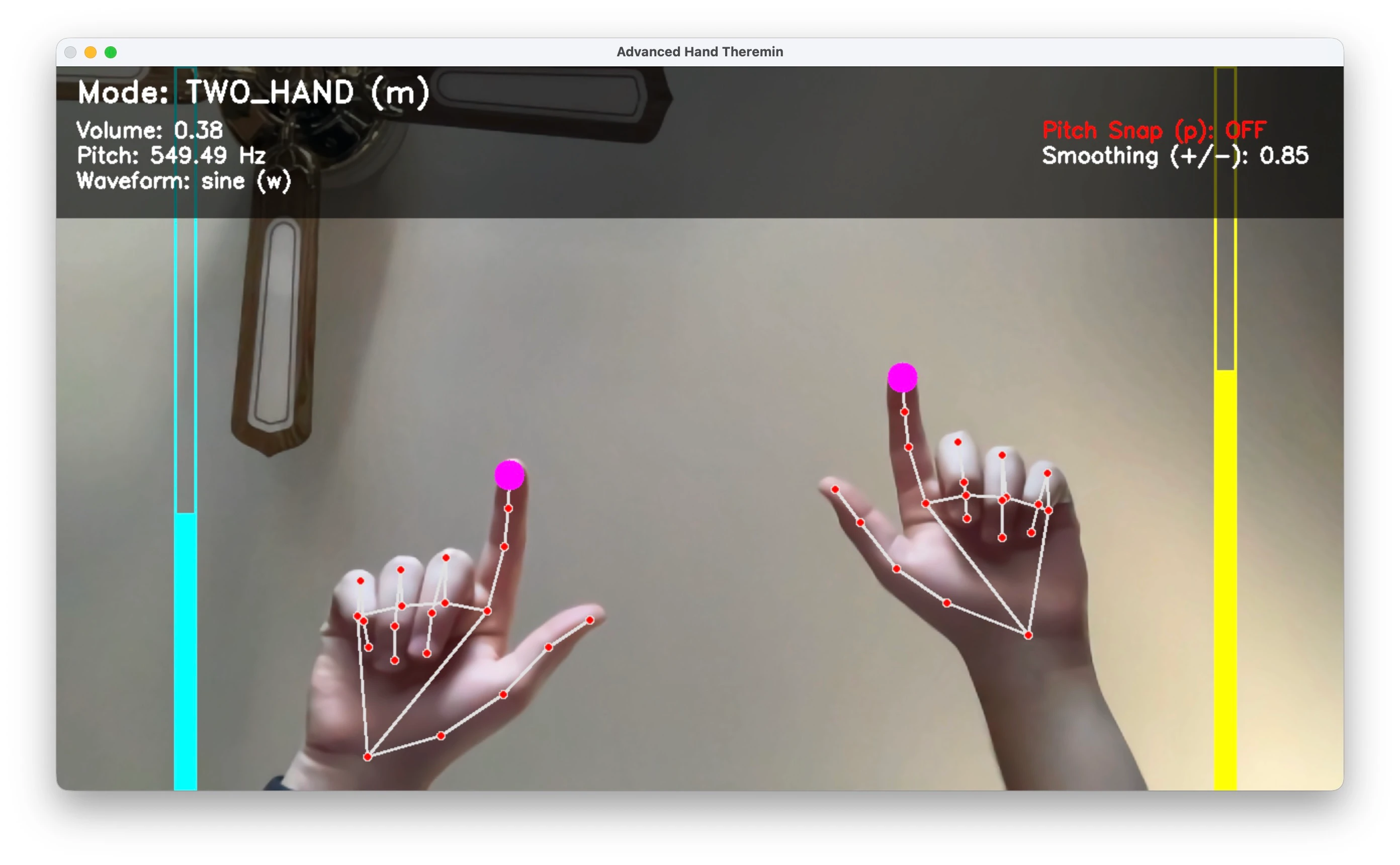 Two-hand theremin mode